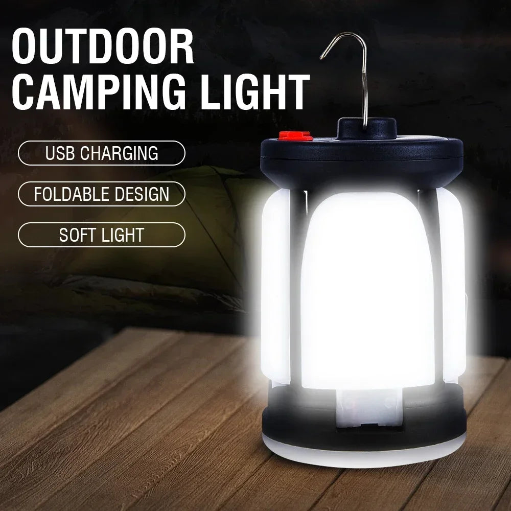 Carvallo Solar Campinglampa | USB & Solenergi Laddning | 6 Ljuslägen | Fällbar & Powerbank – 1000 Lumen