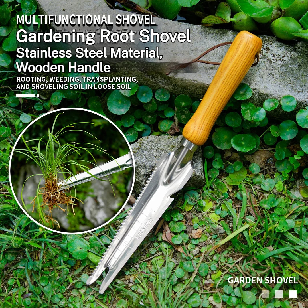 Carvallo Handspade | Rostfritt stål & bokträ | Ogräsrensning, plantering & omplantering