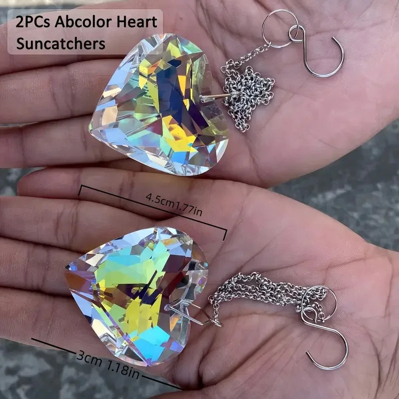 Carvallo LumiKristall Duo | 2-pack Kristallprismor | Regnbåsfångare för fönster, balkong och trädgård