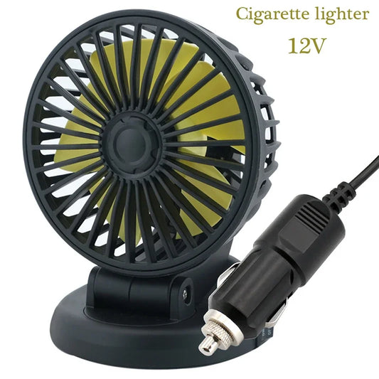 Carvallo Bilfläkt 12V/24V/5V | USB eller Tändare | Svängbar & Kompakt | För Bil, Lastbil, SUV, Husbil & Kontor