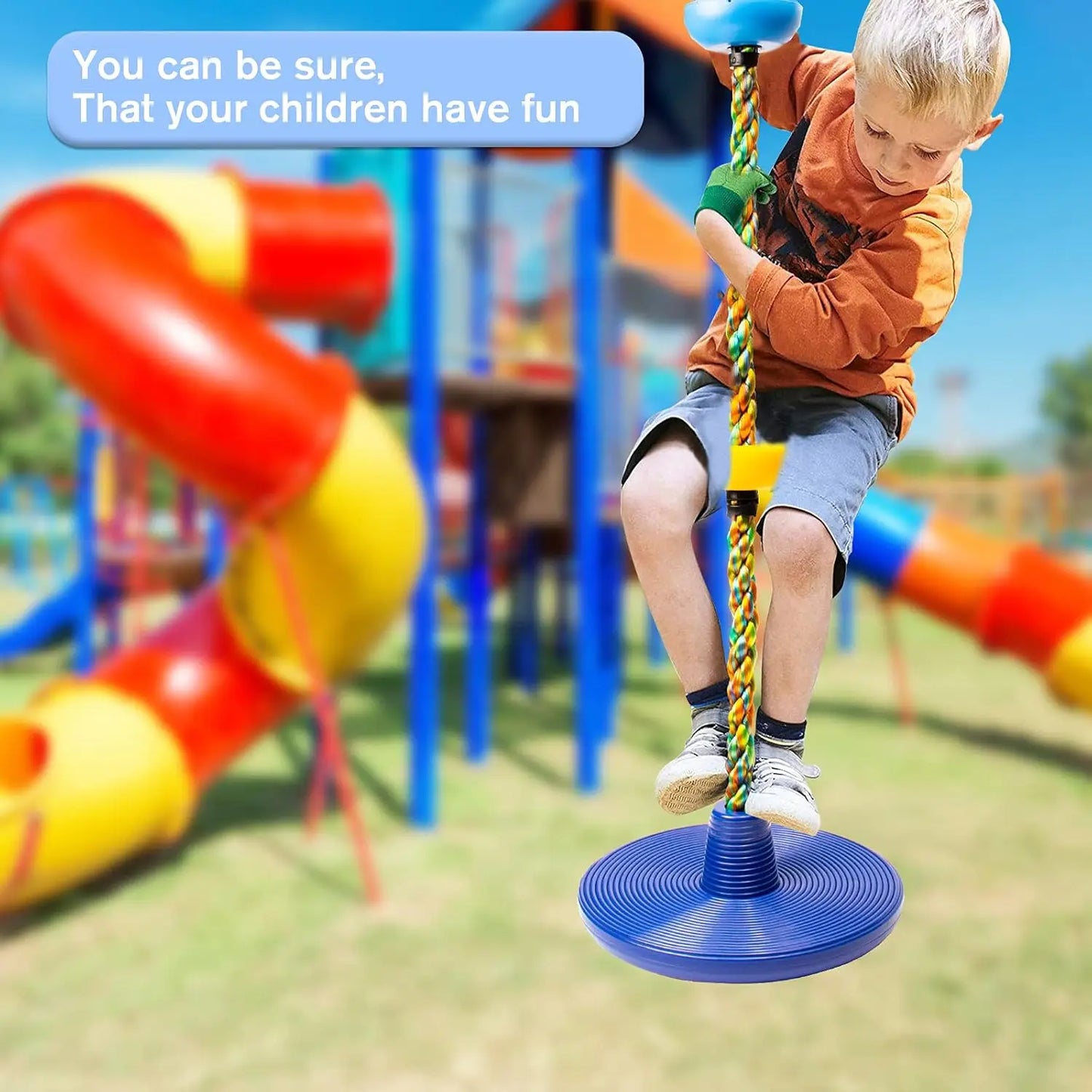 Carvallo klätterrep med plattform & skiva | 200 cm längd | För barn från 3 år | Främjar balans & motorik