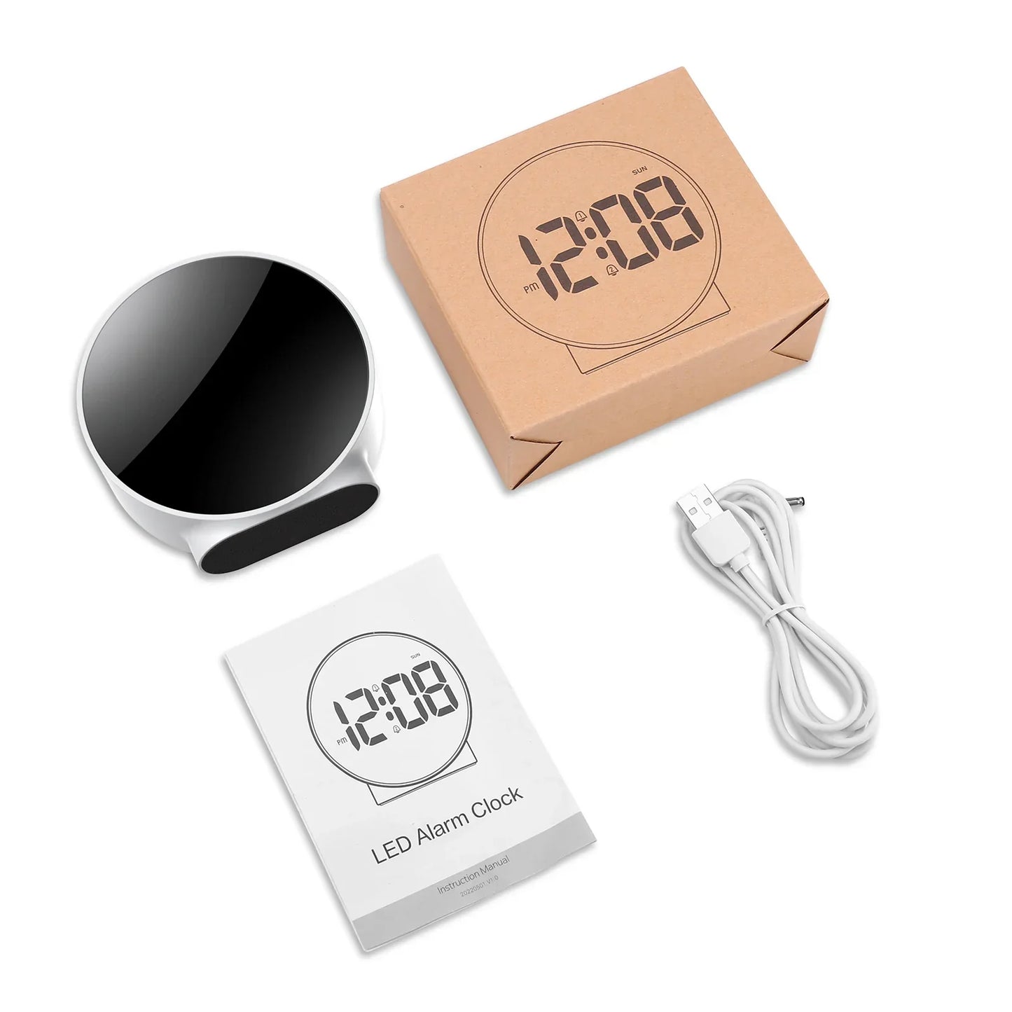 Kompakt LED Digital Bordklocka med USB-anslutning