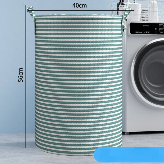 Carvallo Fällbar Tvättkorg med Randigt Mönster | 40×35 cm | Multifunktionell Förvaringskorg för Badrum, Sovrum & Leksaker