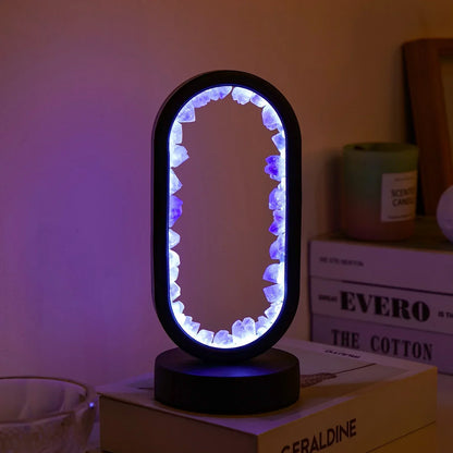 Elegant Amethyst Crystal Lamp – Ambient LED Belysning för Avkoppling