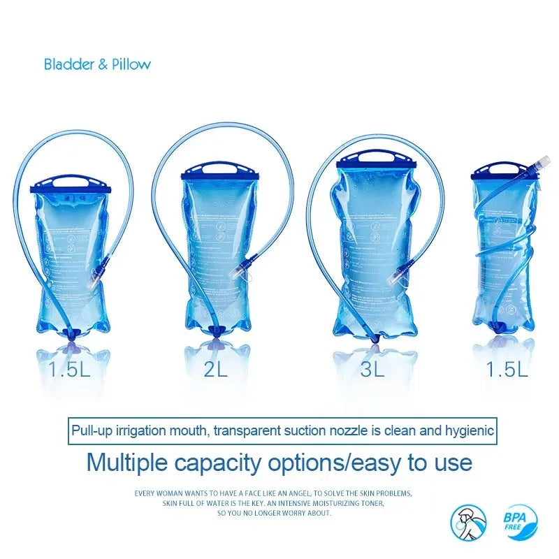 Carvallo Vätskesystem 1.5L/2L/3L | Med slang & dammskydd | BPA-fri & läckagesäker | För ryggsäck, vandring & utomhus