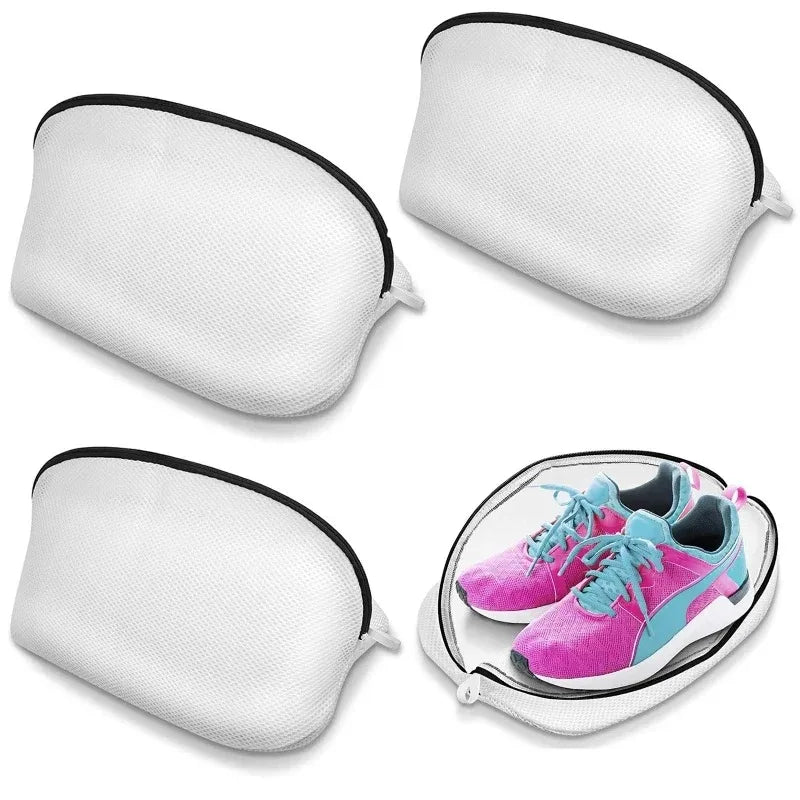 Carvallo tvättnät & rese-sko väska av mesh | Rivstarka & skyddande | Med dragkedja | 42×24×24 cm