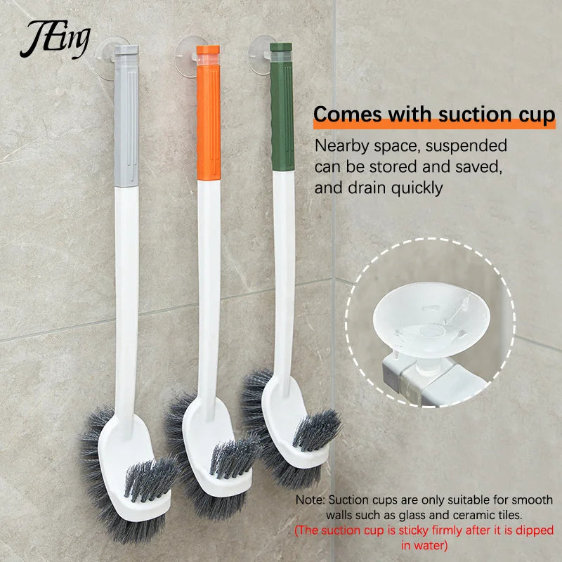 Carvallo WC-borste | Dubbelsidig toalettborste med långt handtag | Djup rengöring & Hygienisk | Platsbesparande hängande