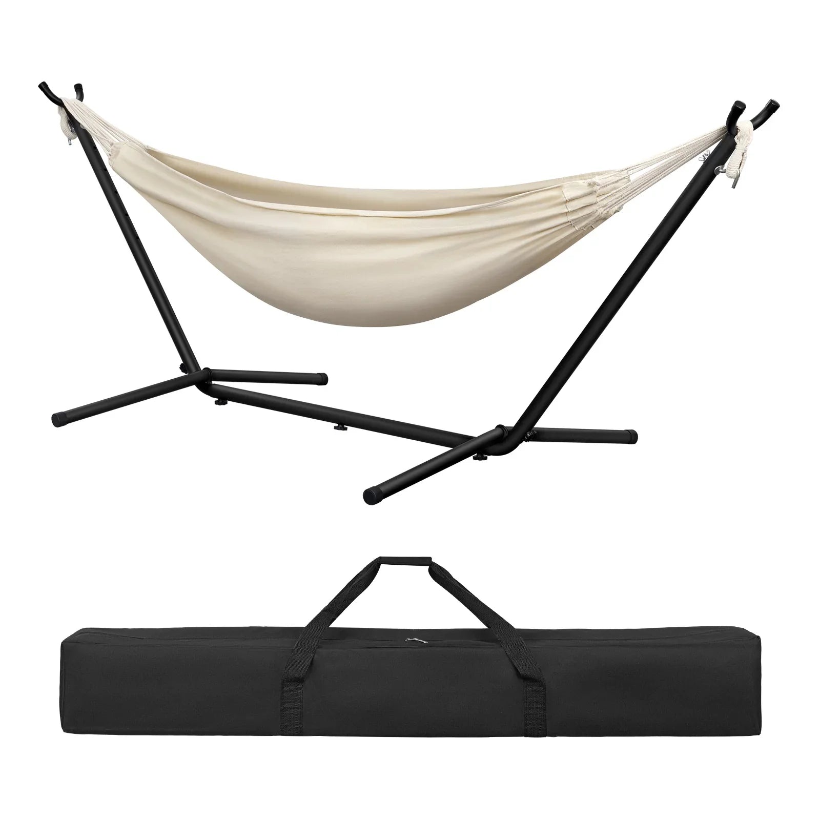 Lunava Rest | Bärbar dubbel hängmatta med stålram för trädgård och camping