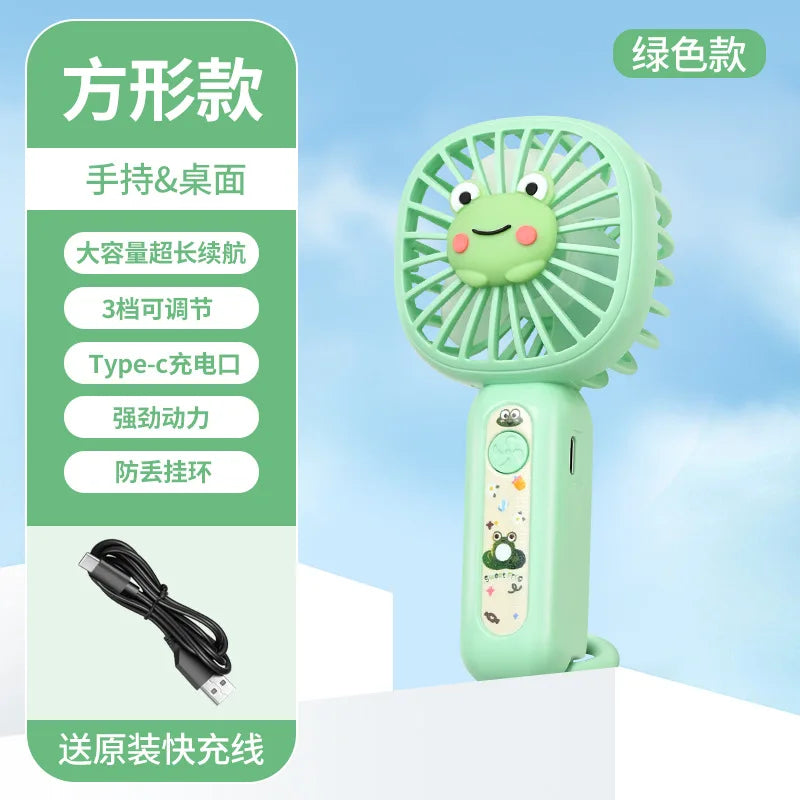 Carvallo-Handventilator BreeziPop | USB-laddning | Tyst & Bärbar | Söt tecknad design