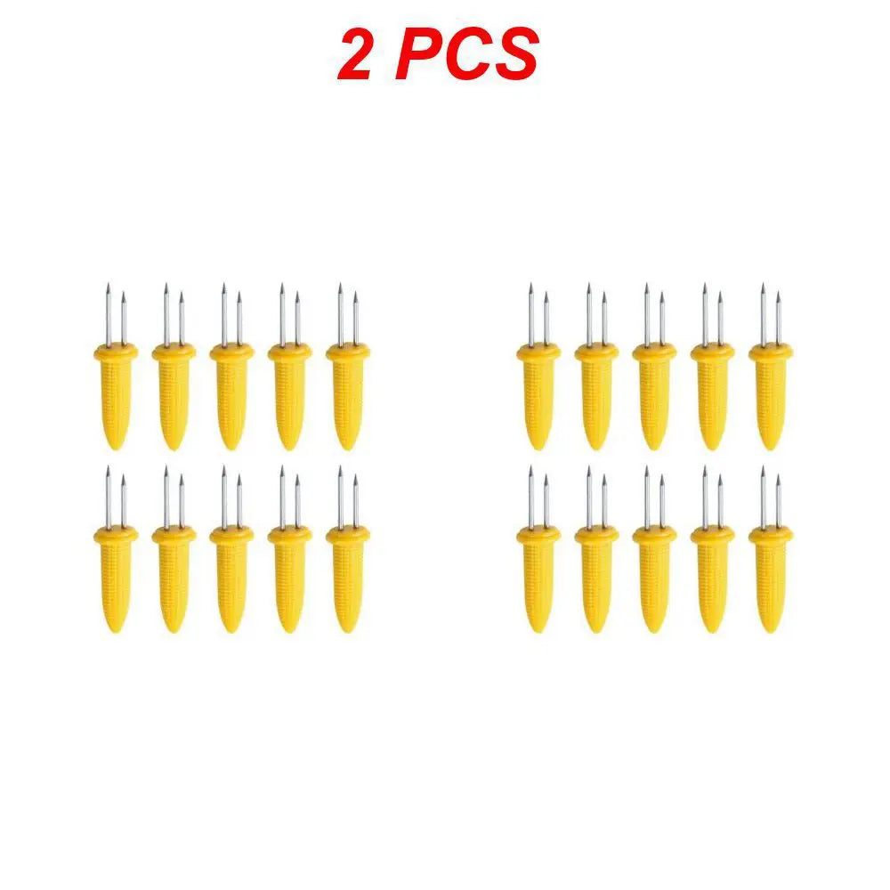 Carvallo rostfritt stål majsgafflar set | Värmetålig & Återanvändbar | För grill, camping & kök | 6 × 2 cm