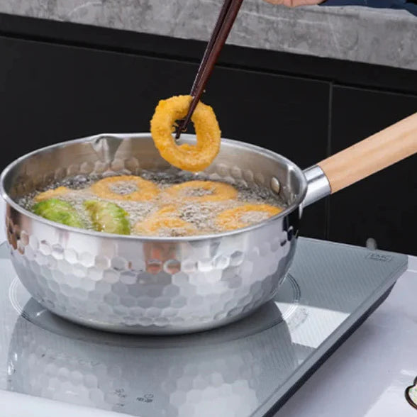 Royallure 430 Rostfritt Stål Japansk Snögryta med Trähandtag för Matlagning