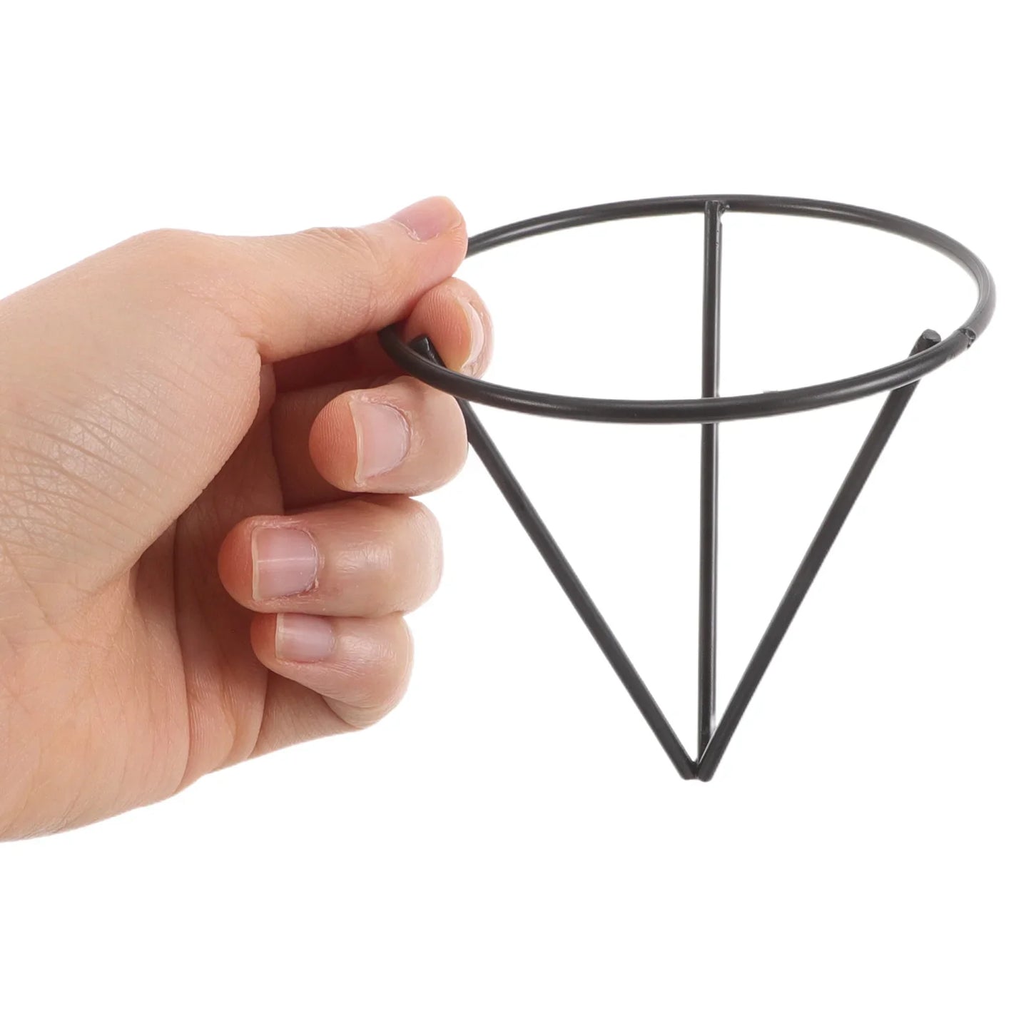 Carvallo 2-pack växtstativ i metall | Triangel-design med transparent hydrokulturskål | 8,5 × 8,5 × 7,5 cm | För hem & kontor