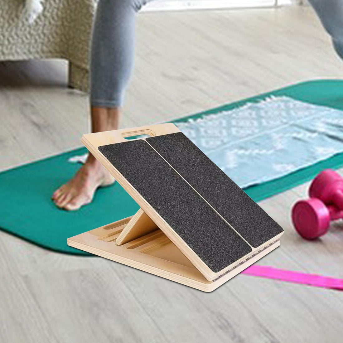 Vadmuskulsträckare – Justerbar Halkfri Lutande Bräda med Fällbar &amp; Bärbar Design för Stretching &amp; Terapi