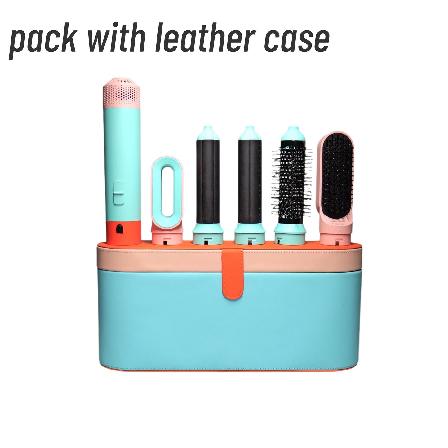 Carvallo-Stylingverktyg GlamAir 5-i-1 Pro | Hårfön, Locktillsats & Stylingborstar | För volym, släthet & vågor | EU-kontakt