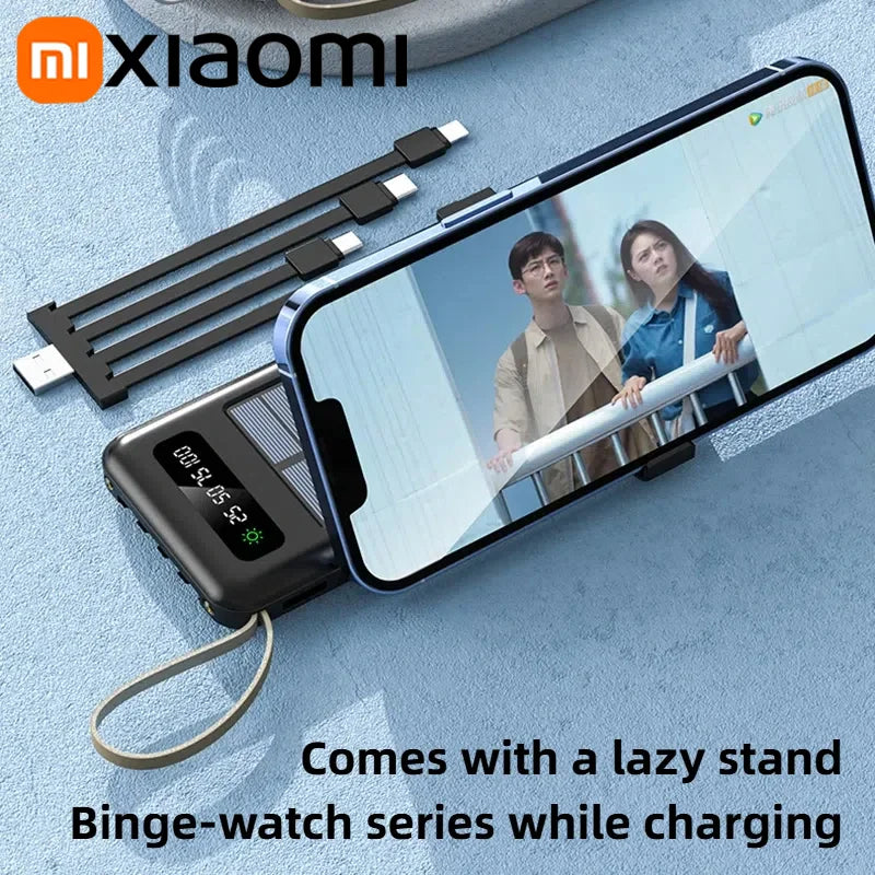 Carvallo SolarCore 50K Solkraftbank 50.000 mAh | Med campingljus, 4 laddkabel och Dual USB | Snabbladdningsfunktion & utomhuskompatibel