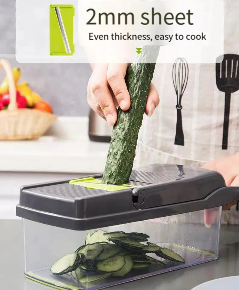 Royallure 14-i-1 Grönsakshackare Skivare Rivjärn Set för Kök Matlagning