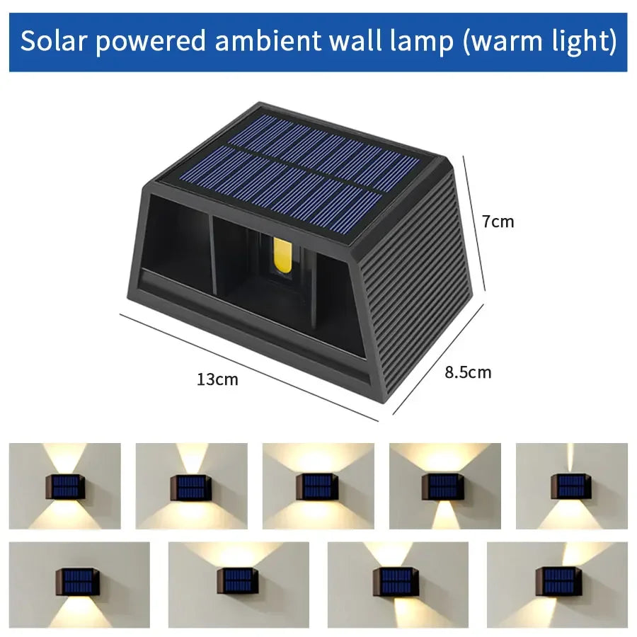 Carvallo Beam | LED Solarlampa | Upp & Ner Ljus | IP65 Vattentät | Justerbar Ljusvinkel | För Trädgård & Fasad