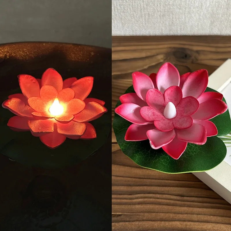 Carvallo Lotuslampa LUMILYA | LED Vattensensor | Varmvitt ljus | För damm, trädgård &amp; fester