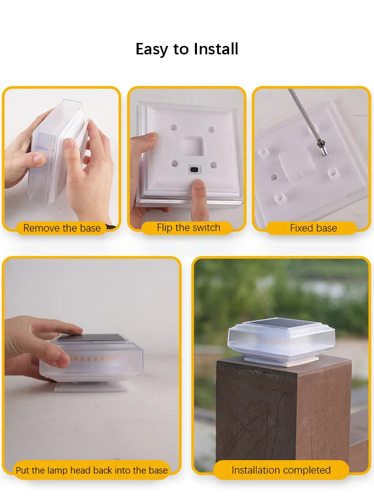 Carvallo Stolplykta LumiPillar 30LED | Vattentät & Soldriven | För Trädgård, Staket & Terrass