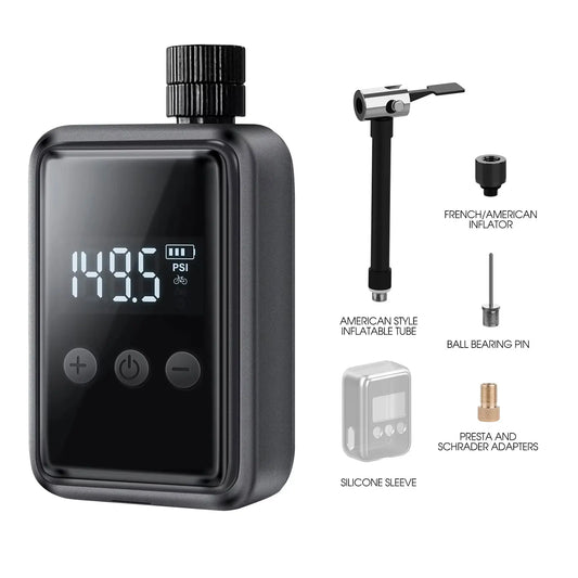 Carvallo Pro Elektrisk Luftpump | 150 PSI Högtryck | Bärbar Mini-Kompressor för cykel, bil & boll | USB-laddning
