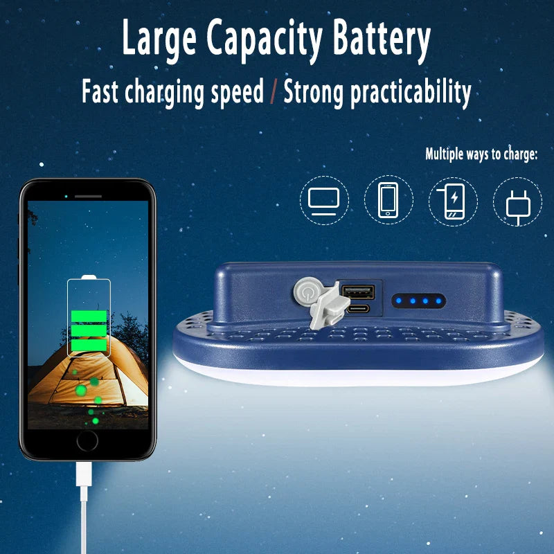 Carvallo TrailForce LED Campinglampa med magnet & powerbank | Återuppladdningsbar via USB-C | Dimmbar 278 LEDs | 80W arbets- & nödbelysning utomhus