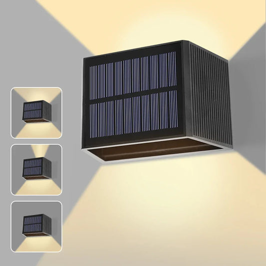 Carvallo Solar LED Vägglampa Utomhus | IP65 Vattentät | Skymningssensor | Upp & Ner Ljus | Varmvit