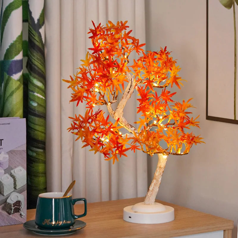 LumiLeaf - LED Lönn Bonsai Lampa – Stämningsfull Bordslampa för Vardagsrum och Sovrum