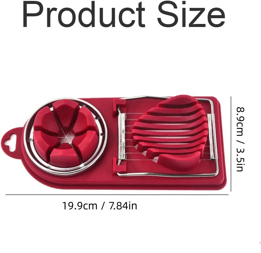 Carvallo DuoSlice | 2-i-1 skärfunktion | rostfritt ståltråd & halkfri bas | För ägg & frukt