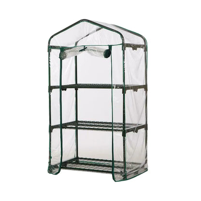 Carvallo Mini Transparent PVC-växthusfolie | Vattentät &amp; UV-beständig | För 2–5 våningar | Med dragkedje-framdörr