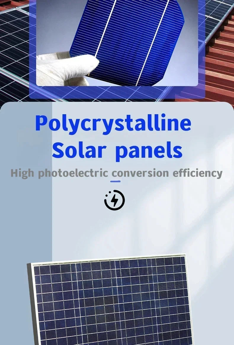 Carvallo-Panel-Set Sunovate 1000 | 500–1000W effekt | Bärbar & Vattentät | För husbil, båt & trädgård | 39 × 33 × 1,5 cm