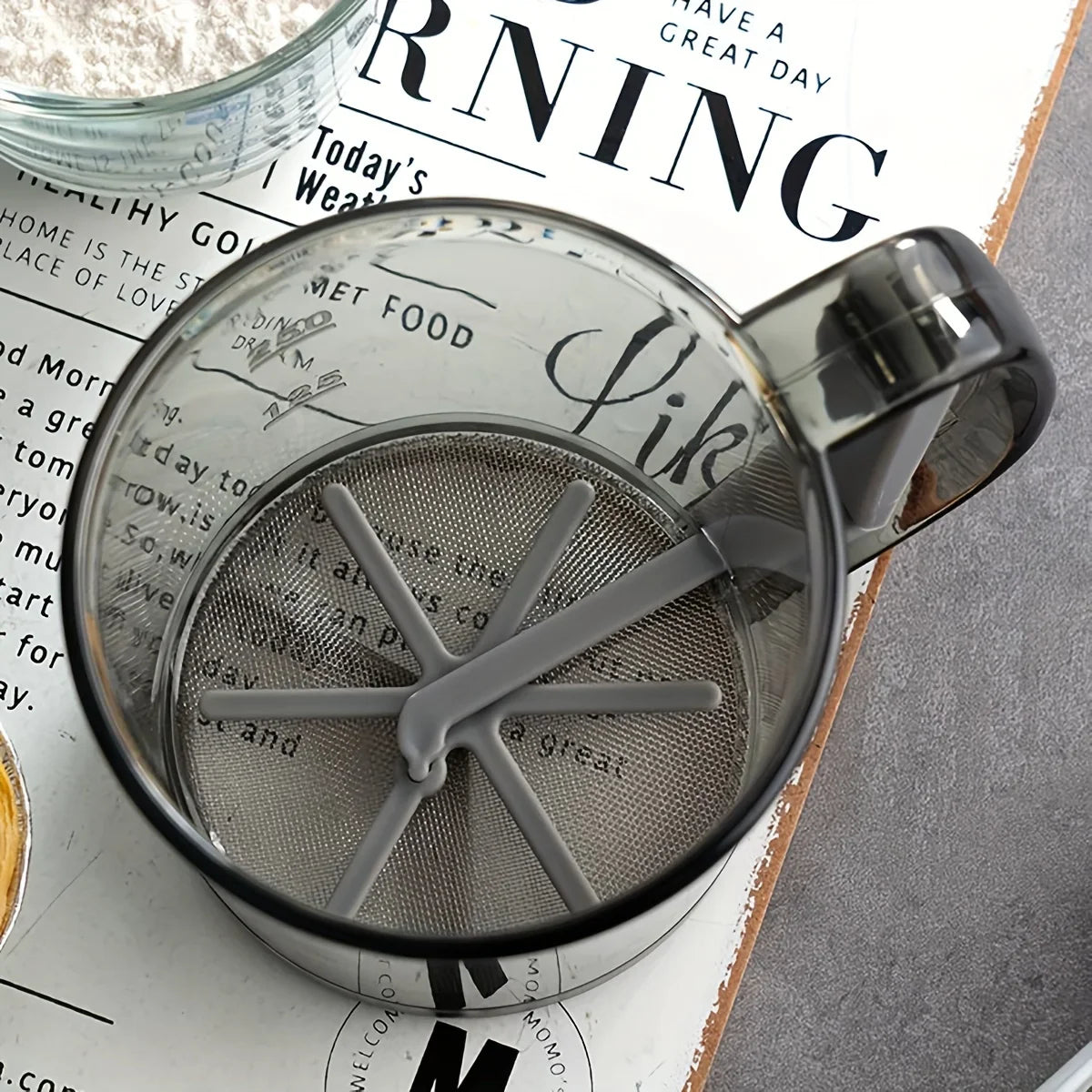 Carvallo Mjölsikt halvautomatiskt | Dubbel-sikt med krosshandtag | Finmaskig för bakning & florsocker | 2-pack