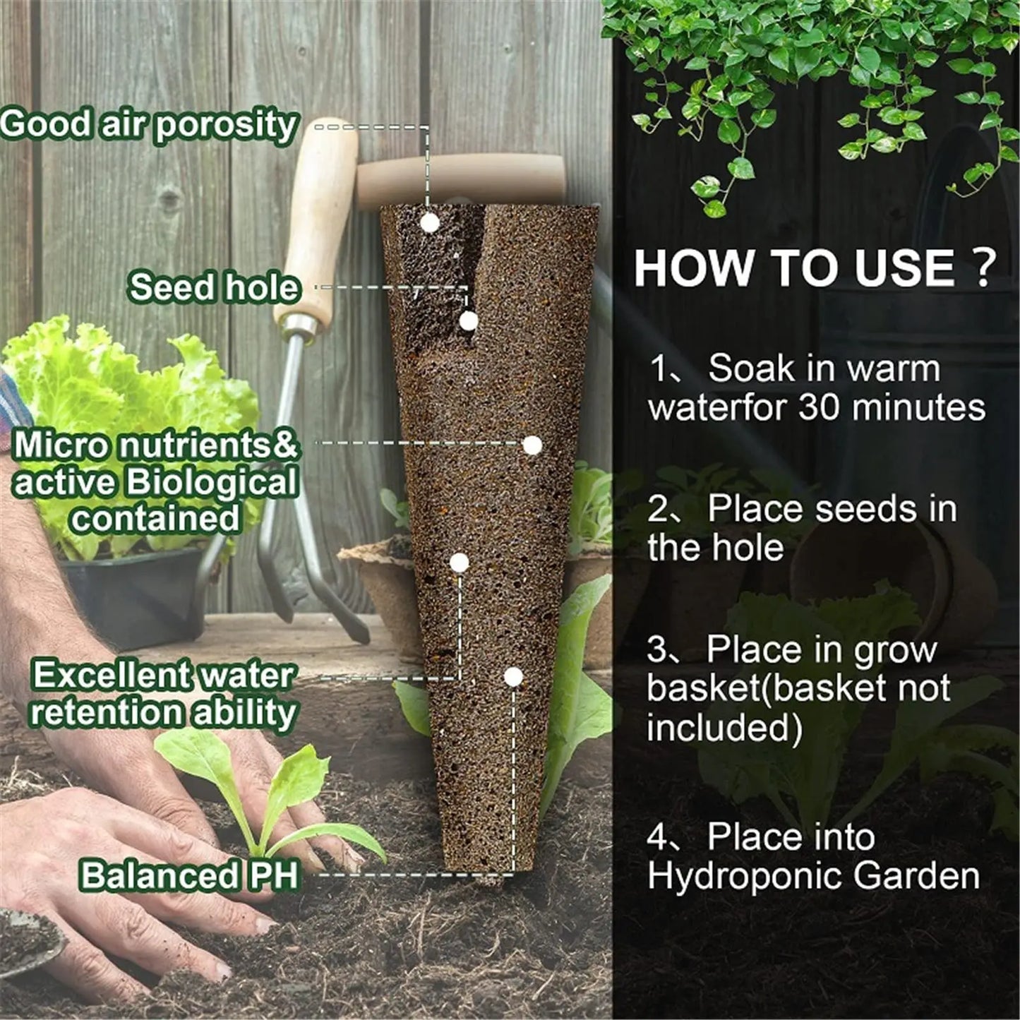 Carvallo Hydroponik Startset 120-delat | Med korgar, svampar & skydd | För inomhusträdgård & uppfödning