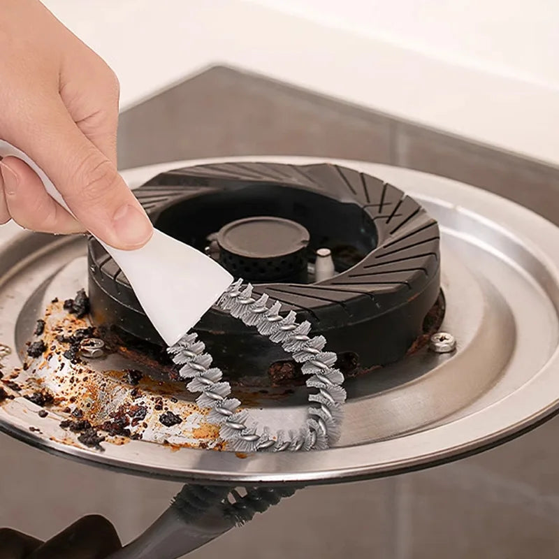 Carvallo Grillrengöringsborste med V-krok och skrapa | Multifunktionell för grillgaller och bakplåt | 18x7 cm