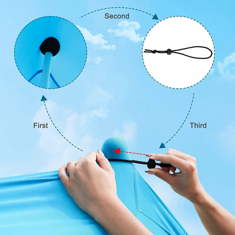 Carvallo Strandmuschel med UV-skydd UPF50+ | Vindtight & Vattentät | För 3–4 personer | 200×200×170 cm