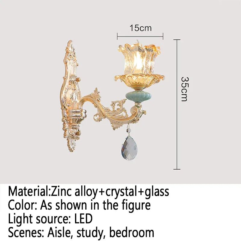 CrystalLuxe - Elegant Europeisk Kristall Vägglampa för Lyxiga Interiörer