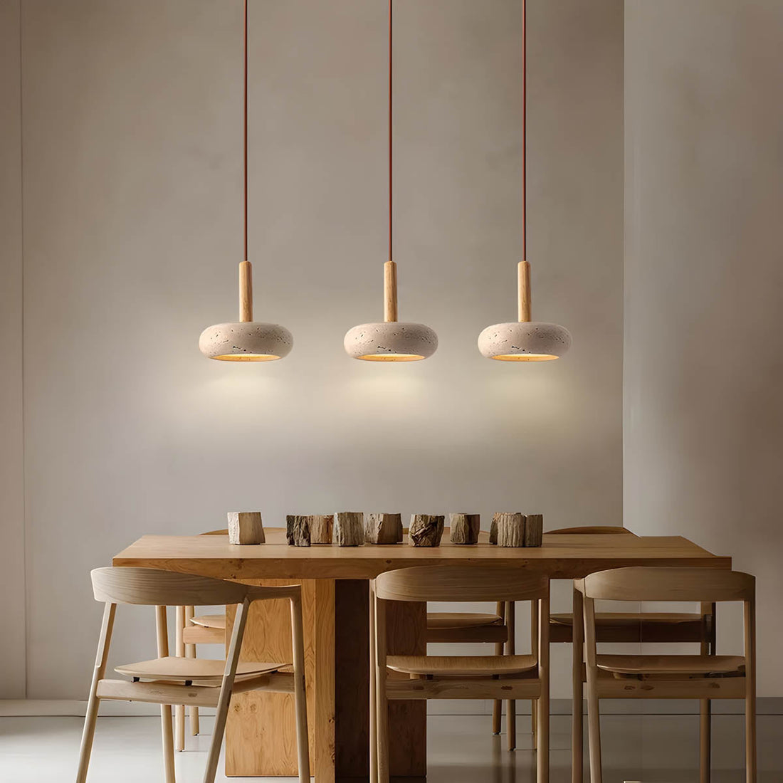 Lumivora™ – Elegant Travertinsten Pendant