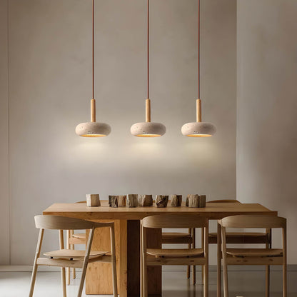 Lumivora™ – Elegant Travertinsten Pendant