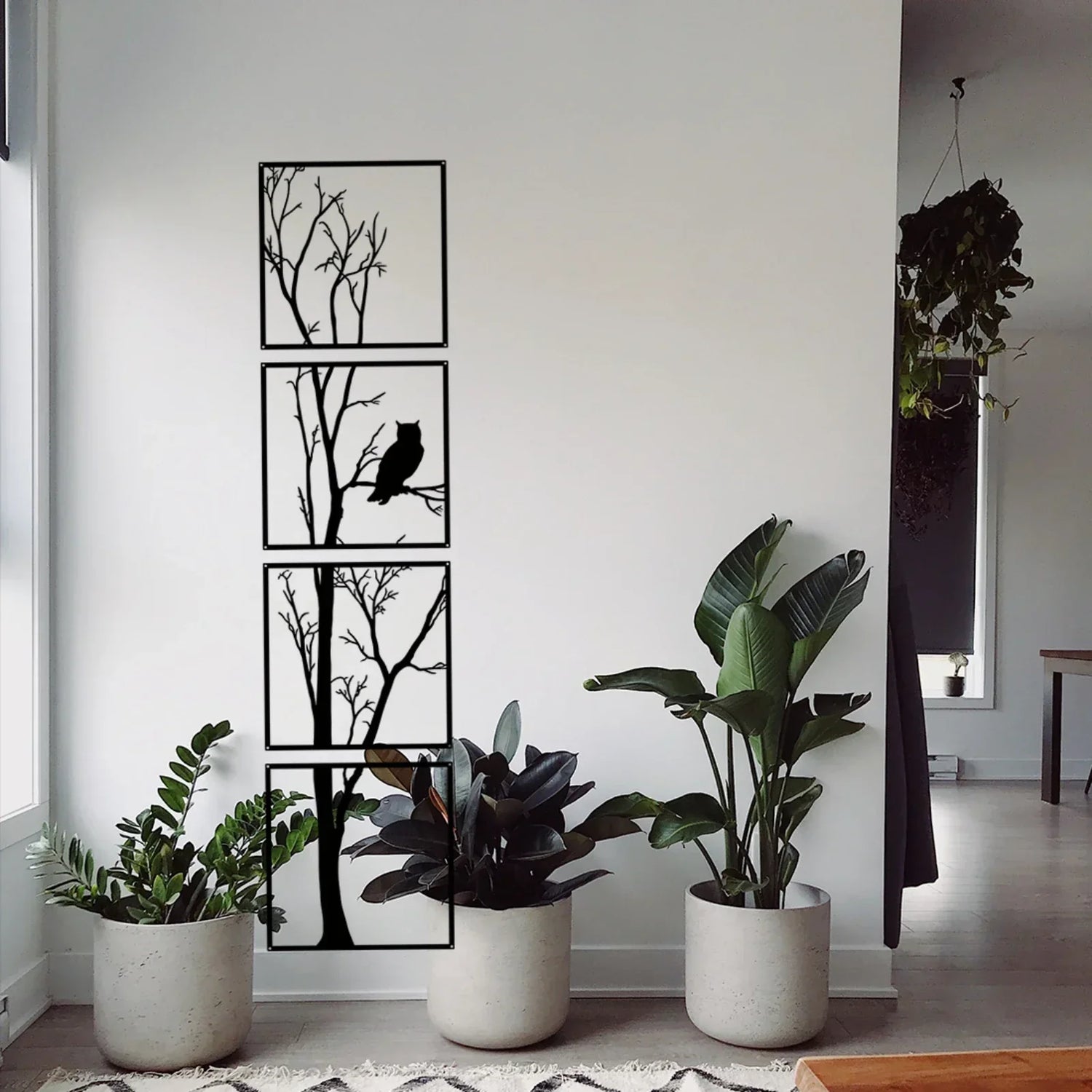 Väggdekoration Träd och Uggla - Minimalistisk och Stilig