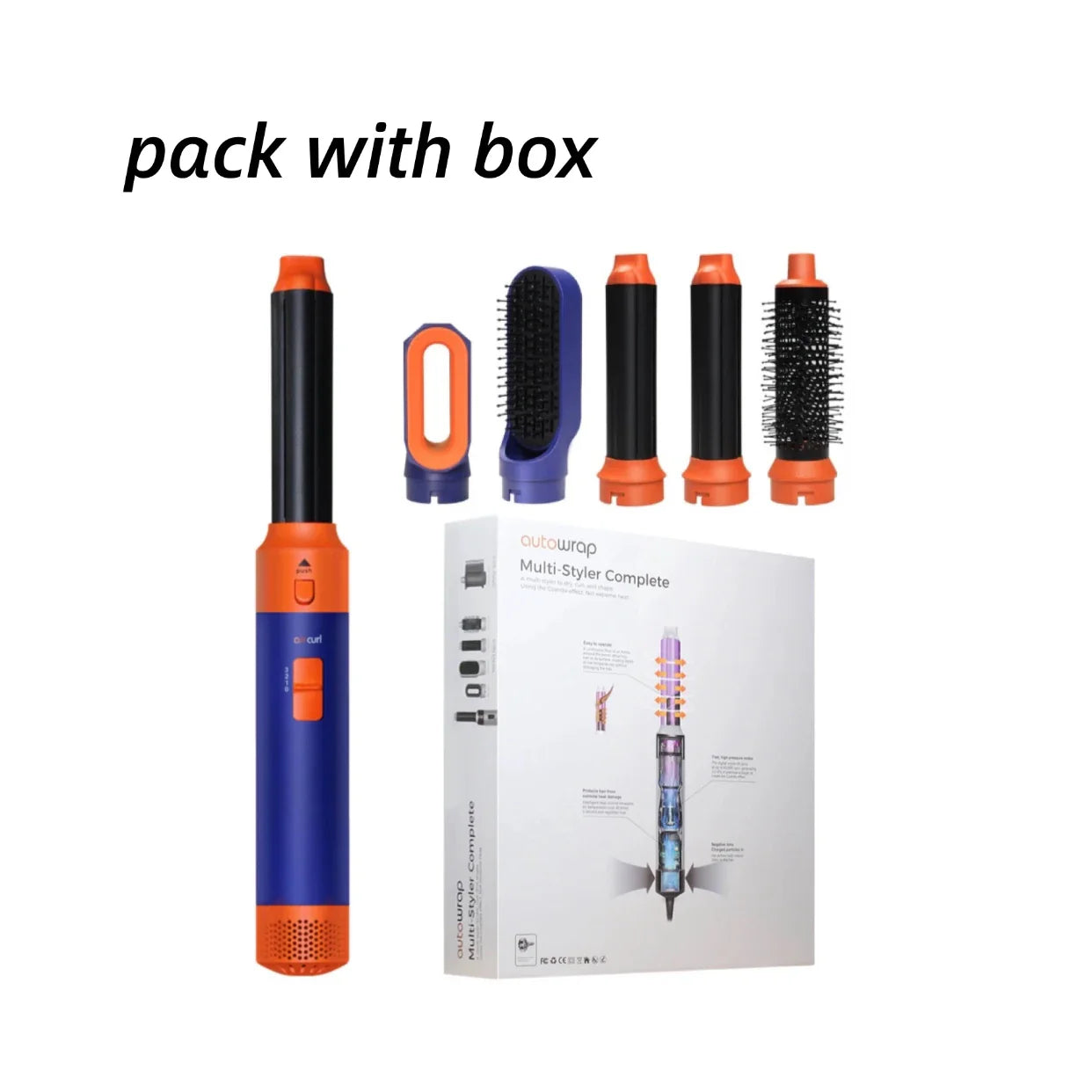 Carvallo-Stylingverktyg GlamAir 5-i-1 Pro | Hårfön, Locktillsats & Stylingborstar | För volym, släthet & vågor | EU-kontakt