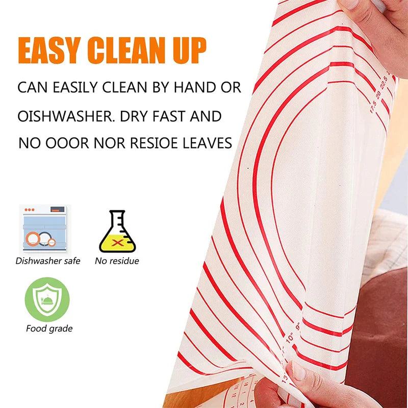 BakeFlex™ Silikonbakmatta | Extra Tjock & Non-stick | Med Måttskala | Perfekt för Utbakning av Deg, Fondant & Bakverk