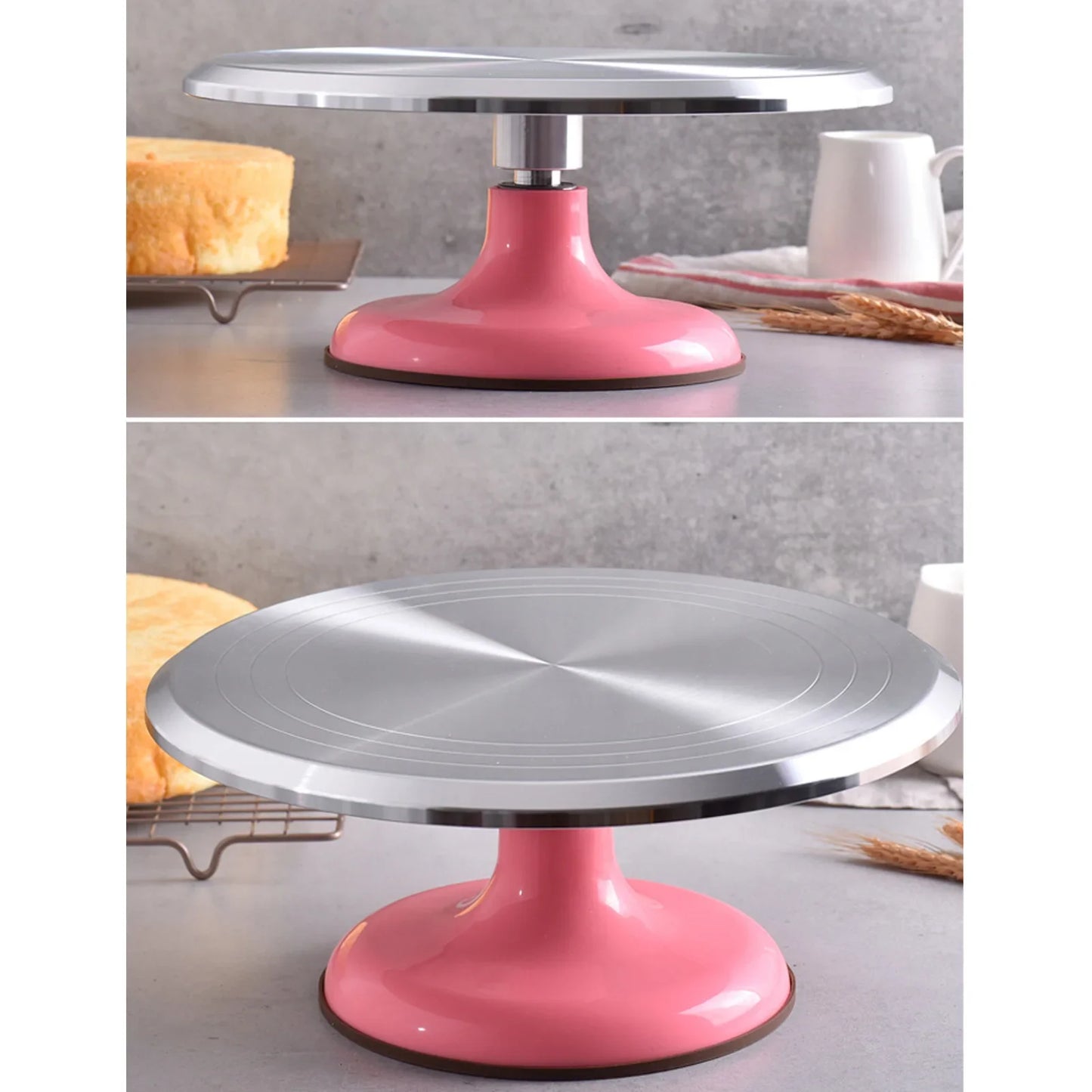 Carvallo Tortendekorteller Aluminium 25 cm | Rutschfest & drehbar | Profi-Kakeldrejeskiva för Bakning & Dekorering