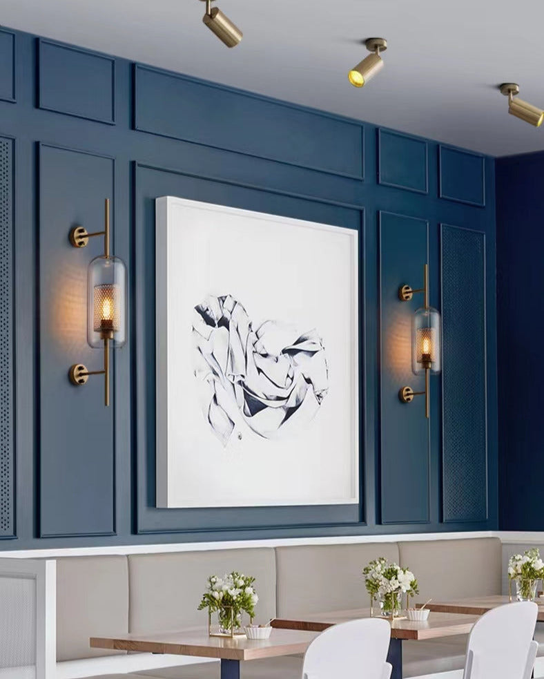 Rayvia Adriel - Modern honungskaka mässing & glas vägglampa