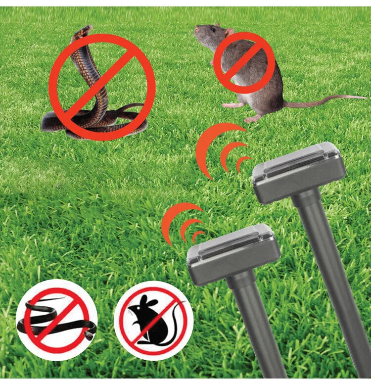 Solcellsdriven orm- och skadedjursavskräckare – ultraljudsenhet för trädgården