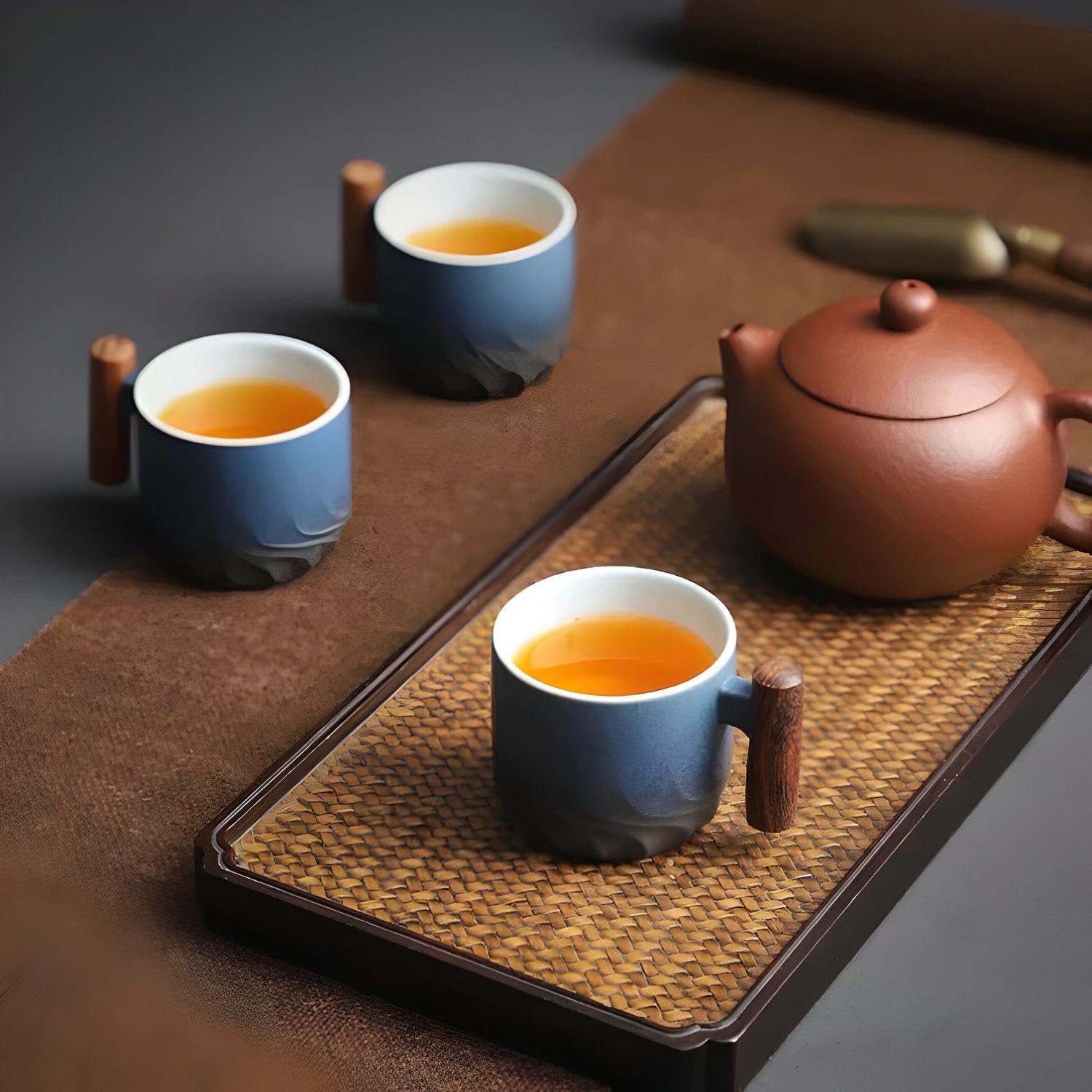 Keramik-kaffekopp med trähandtag – Retro-design, Robust och stilfull | Perfekt för kaffe och te