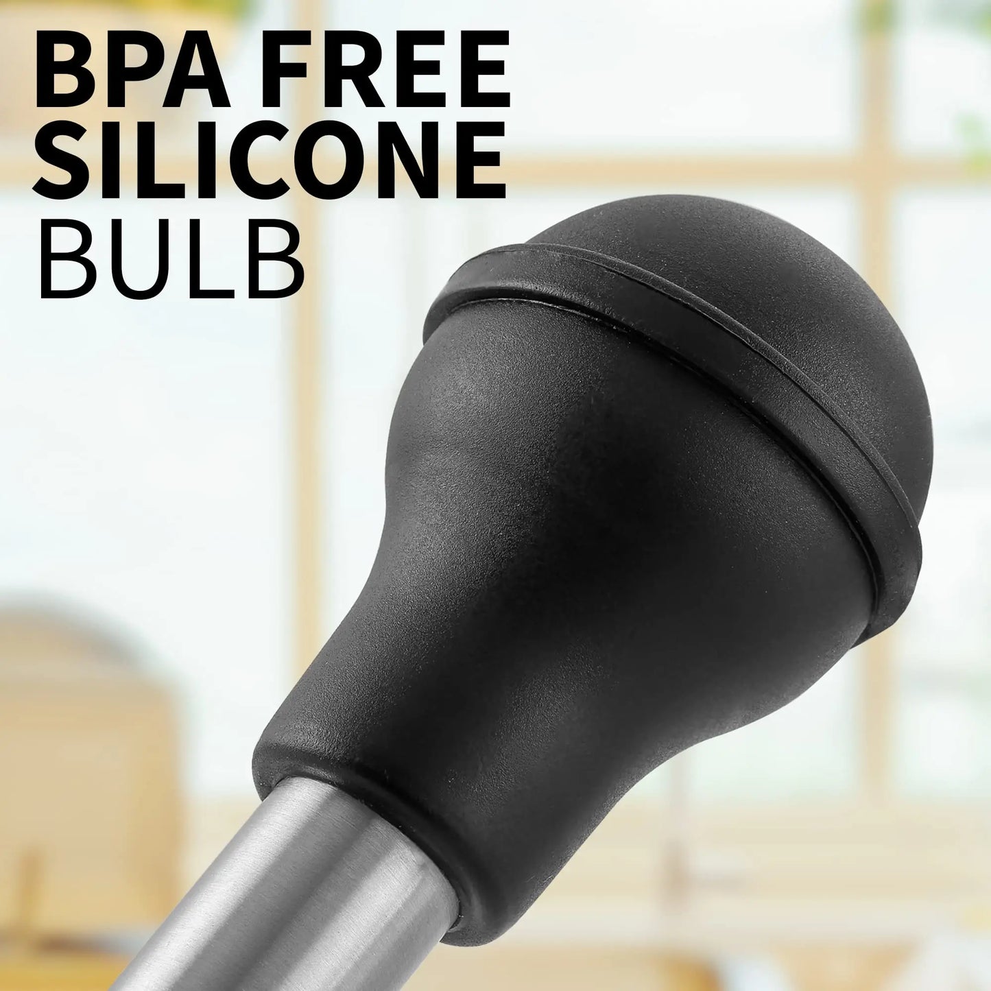 Carvallo Bratenspritze | Med rostfria munstycken & silikonpump | För marinader & skyddssås | Perfekt för BBQ, kalkon & stek