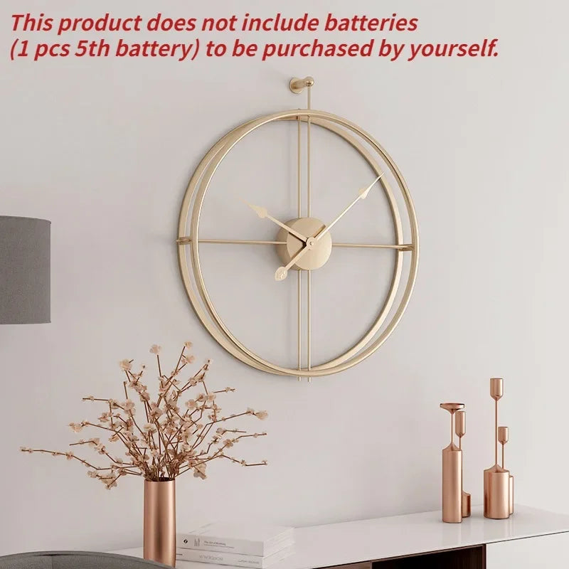 LuxeTijd - Tyst Väckarklocka 50/60cm för Moderna Interiörer