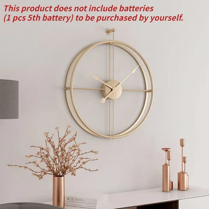 LuxeTijd - Tyst Väckarklocka 50/60cm för Moderna Interiörer