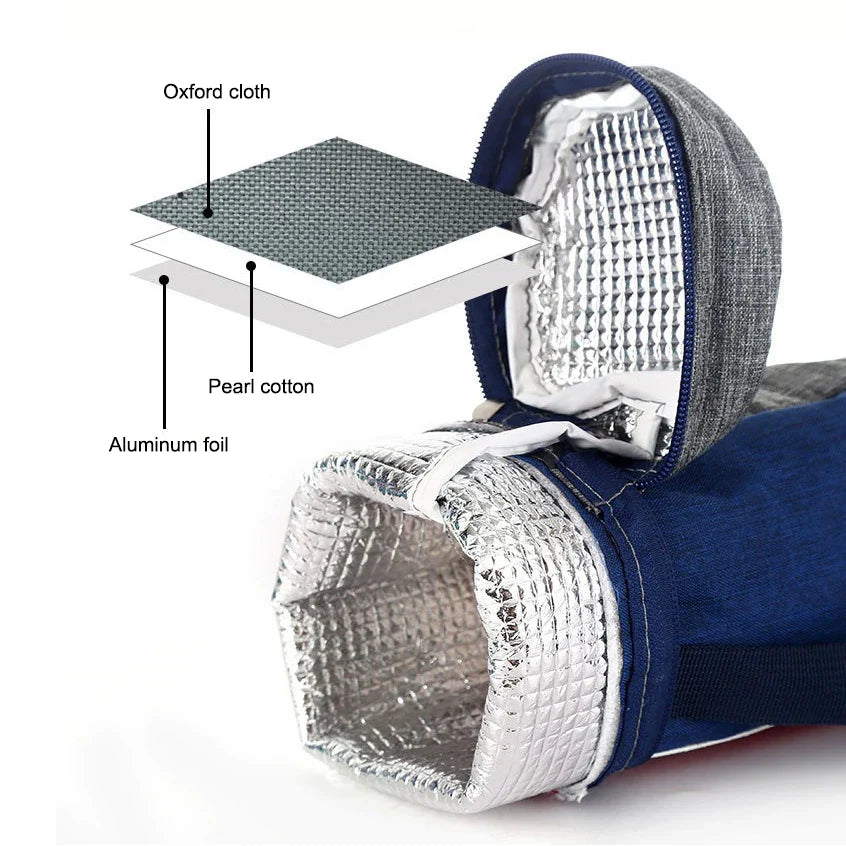 Carvallo Isolierad flaskväska 10×10×29 cm | Bärbar kylväska av Oxford-material | För resor, sport och utomhus