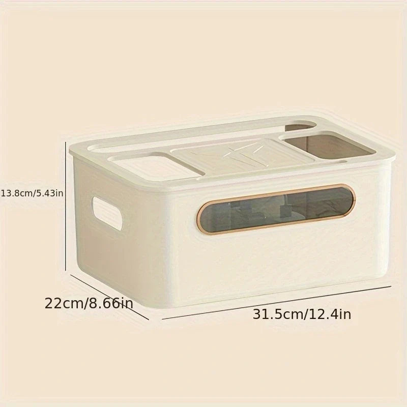 Carvallo WLAN-router förvaringslåda | Med kabelhantering & uttagsfack | Transparent & avtagbar | 1–4 våningar valbara