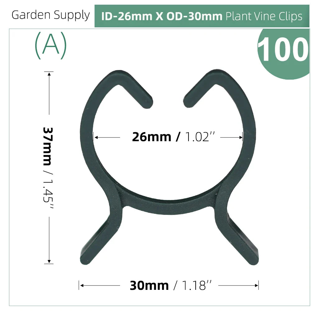 Carvallo Max | 100-pack växtklipp i 2 storlekar | För tomater, klätterrosor &amp; grönsaker | UV-beständiga